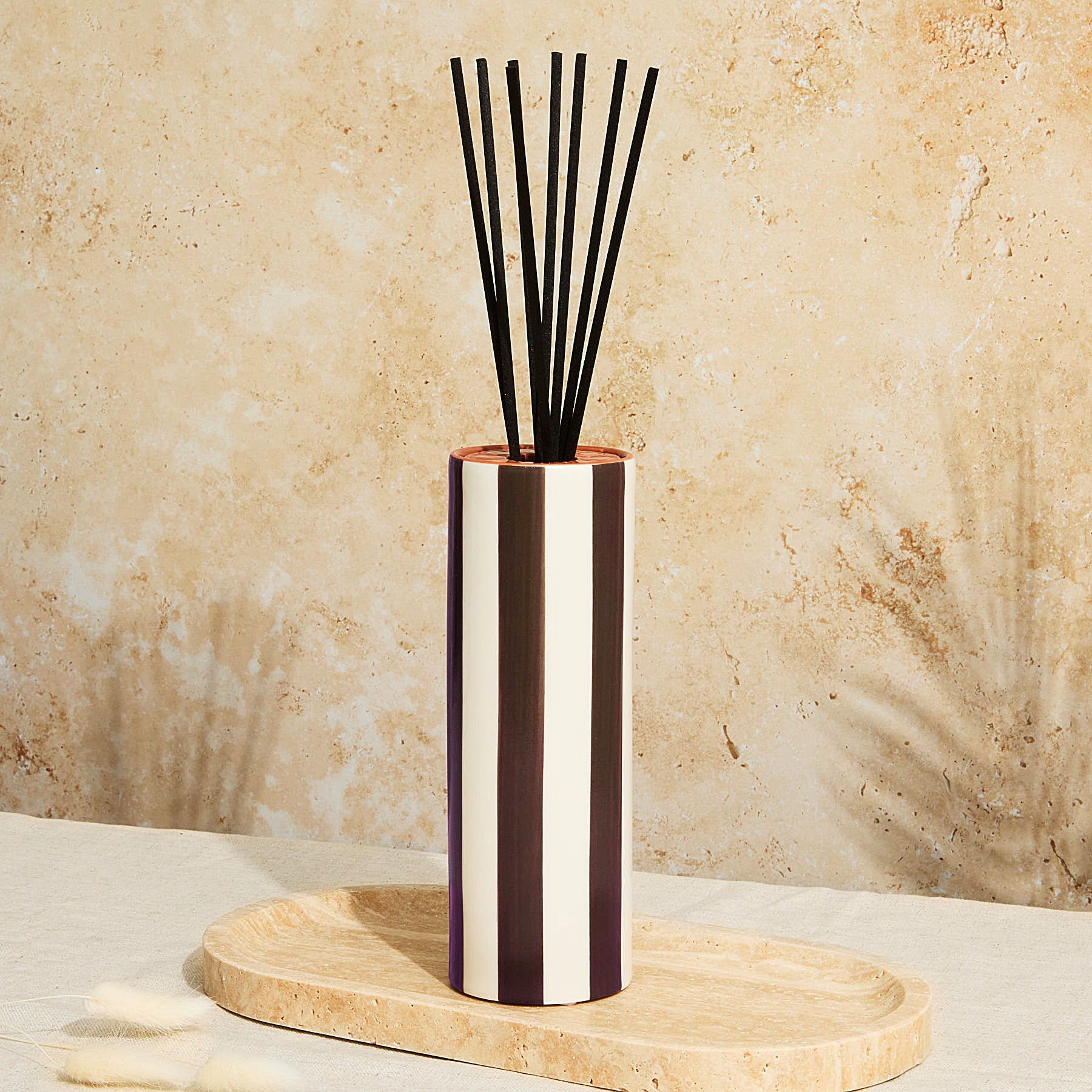 Marrakesh: Chocolate  Striped Diffuser - Tomato Leaf
