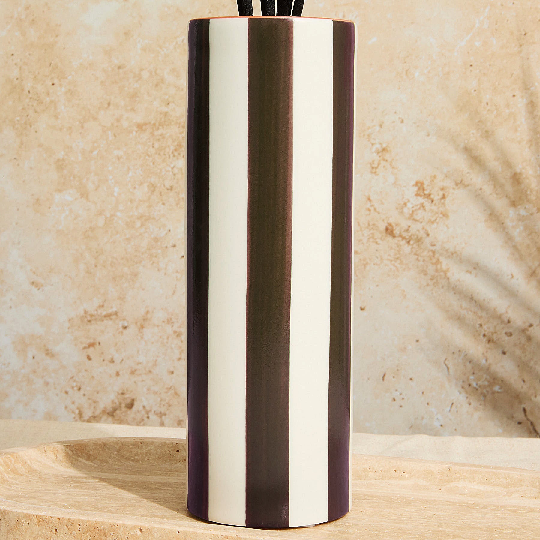Marrakesh: Chocolate  Striped Diffuser - Tomato Leaf