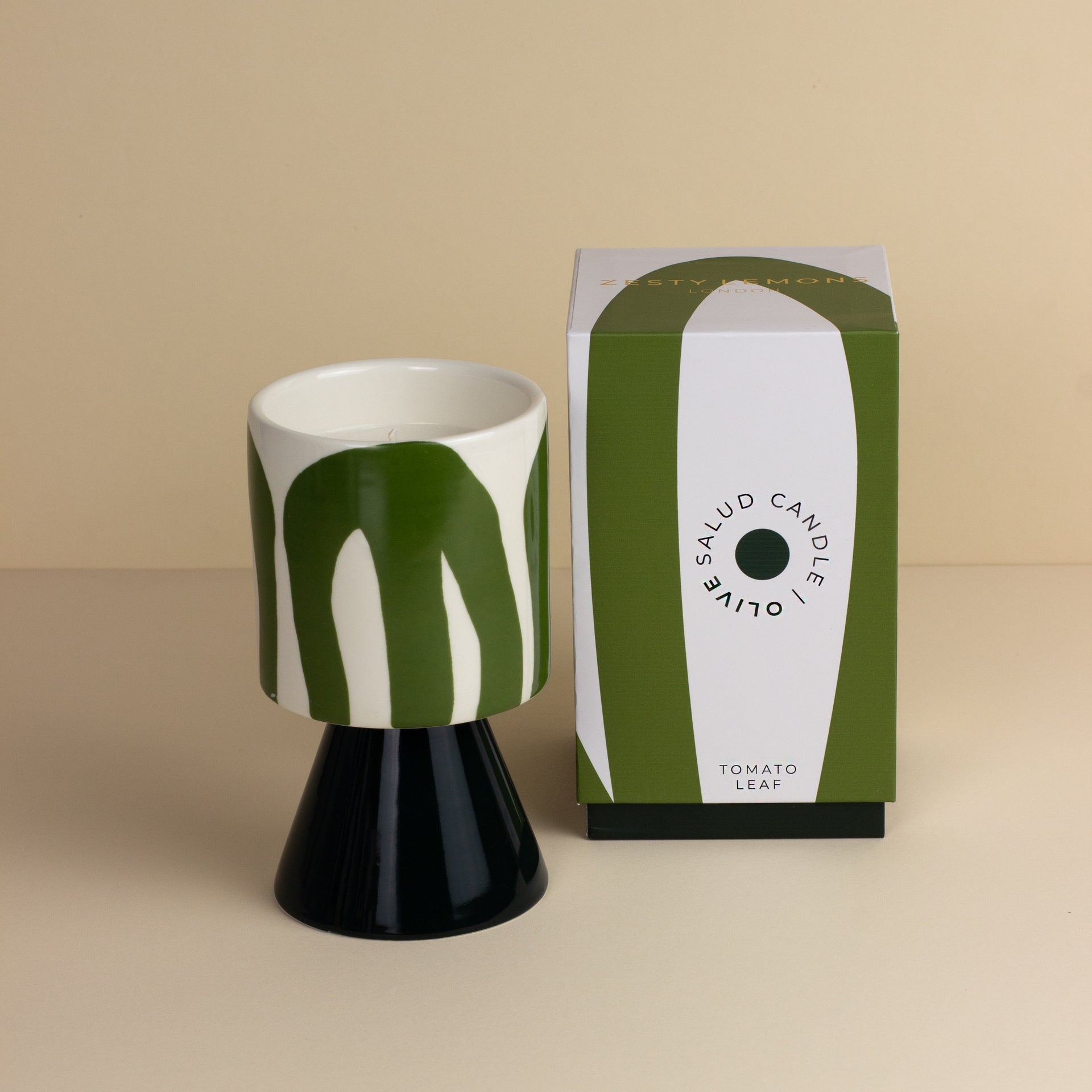 Kiln: Drip Glaze Candle Olive - Activated Charcoal & Matcha